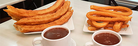 Chocolate con churros y porras en Madrid.